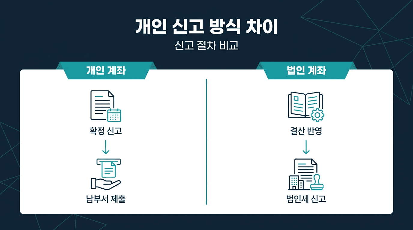해외선물 법인계좌 세무 처리, 개인과 무엇이 다른가