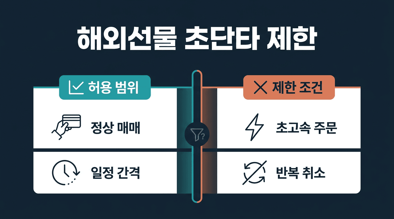 해외선물 대여계좌 초단타 제한 조건, 어디까지 허용되나