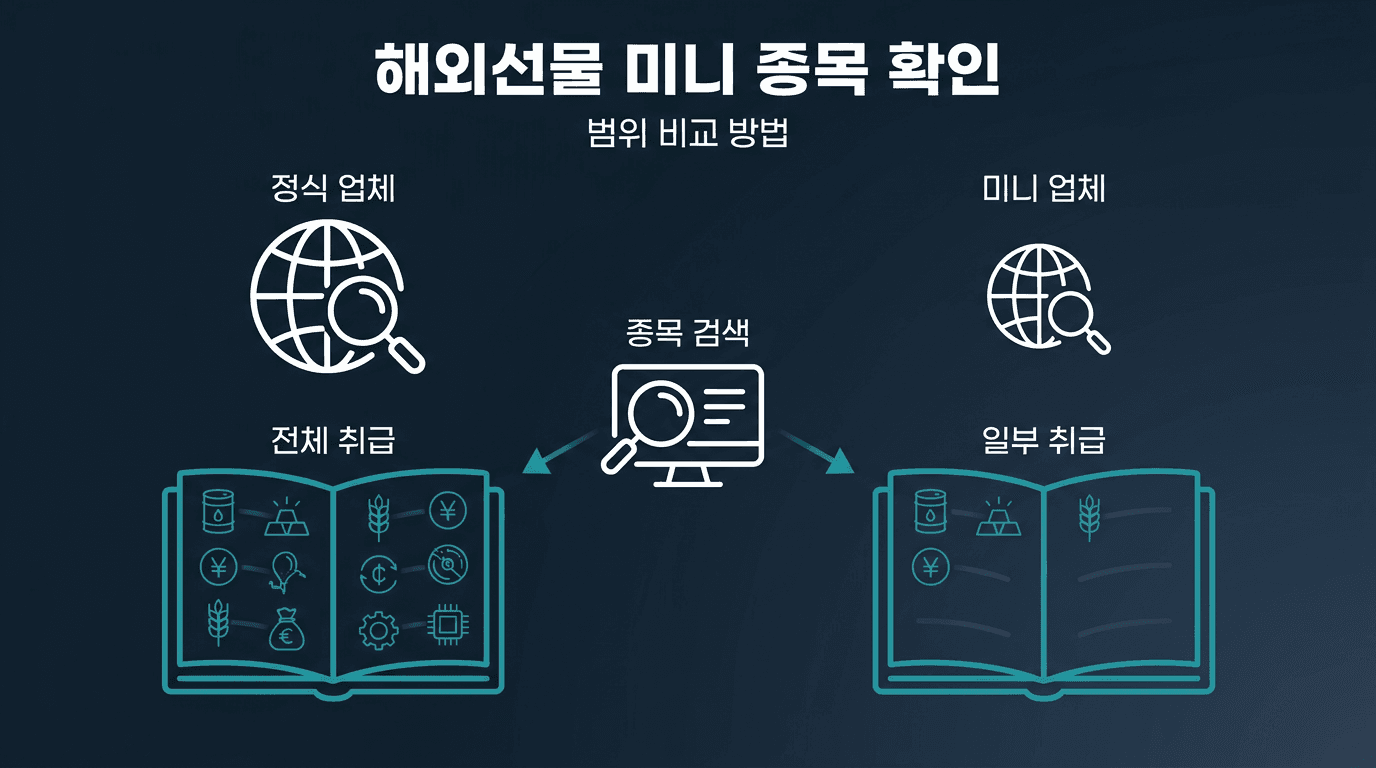 [ 해외선물 미니업체 ] 취급 종목 범위 확인하는 법