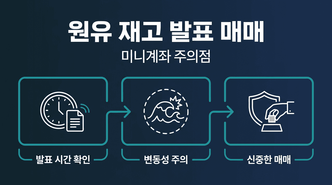 해외선물 미니계좌 원유 재고 발표 시간대 매매 주의점