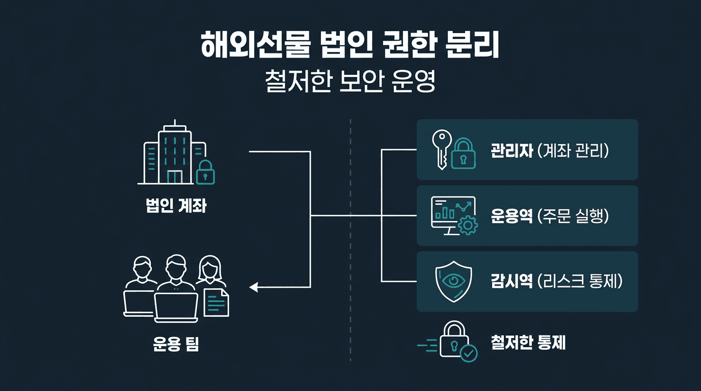 해외선물 법인계좌 운용 인원 권한 분리