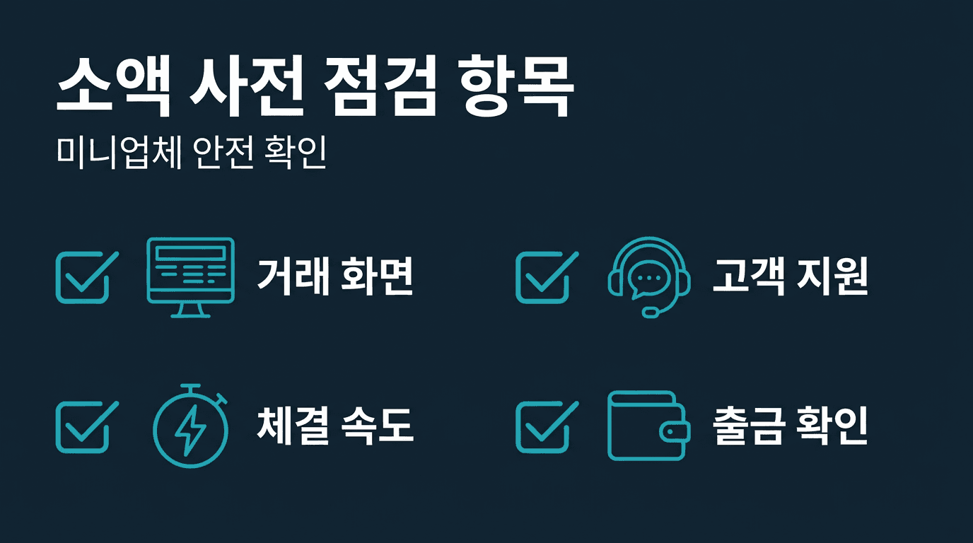 [ 해외선물 미니업체 ] 첫 입금 전 소액으로 테스트할 항목