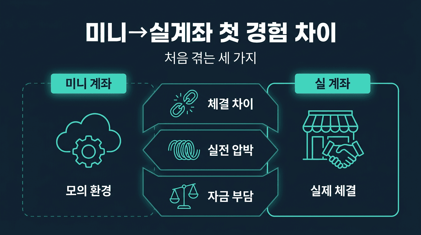 해외선물 미니계좌 사용자가 실계정에서 처음 겪는 차이 3가지