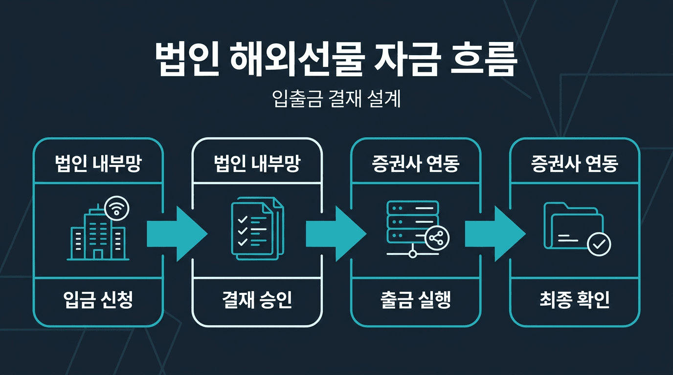 해외선물 법인계좌 자금 입출금 결재 라인 설계