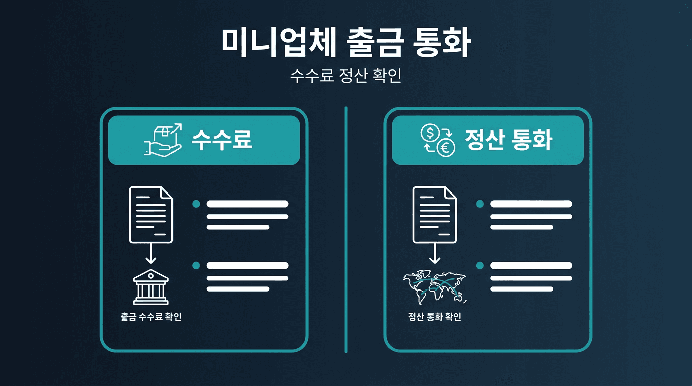 [ 해외선물 미니업체 ] 출금 수수료와 정산 통화 확인