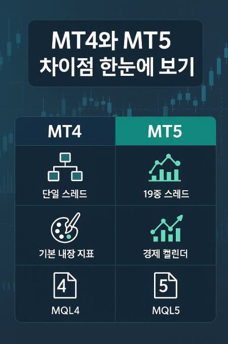 MT4 MT5 차이점 총정리