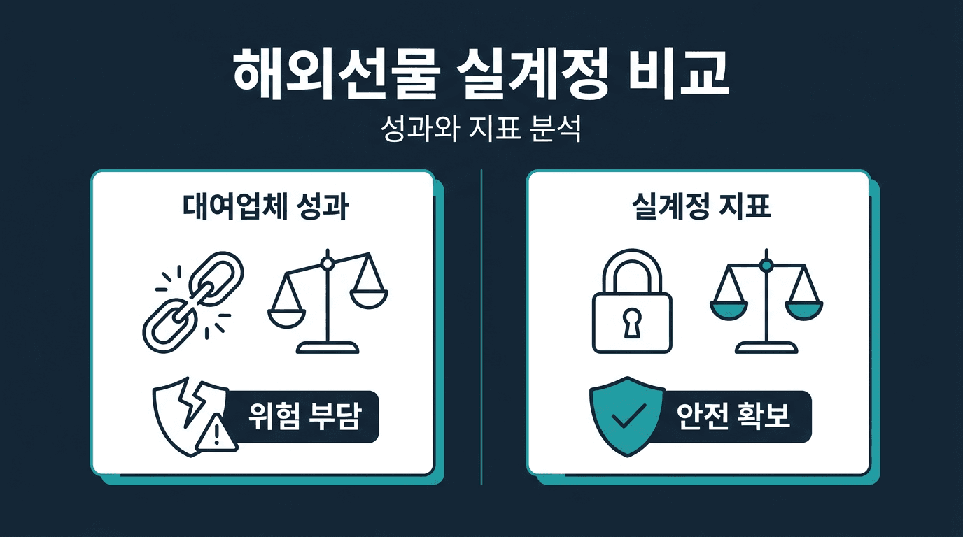 해외선물 대여업체 성과 측정과 실계정 지표 비교