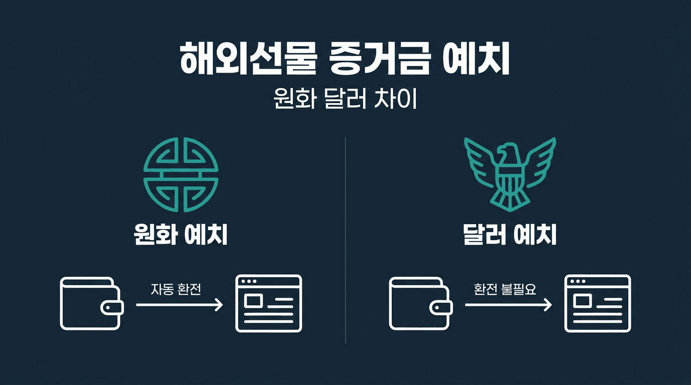 해외선물 실계정 증거금 환전, 원화 예치와 달러 예치 차이