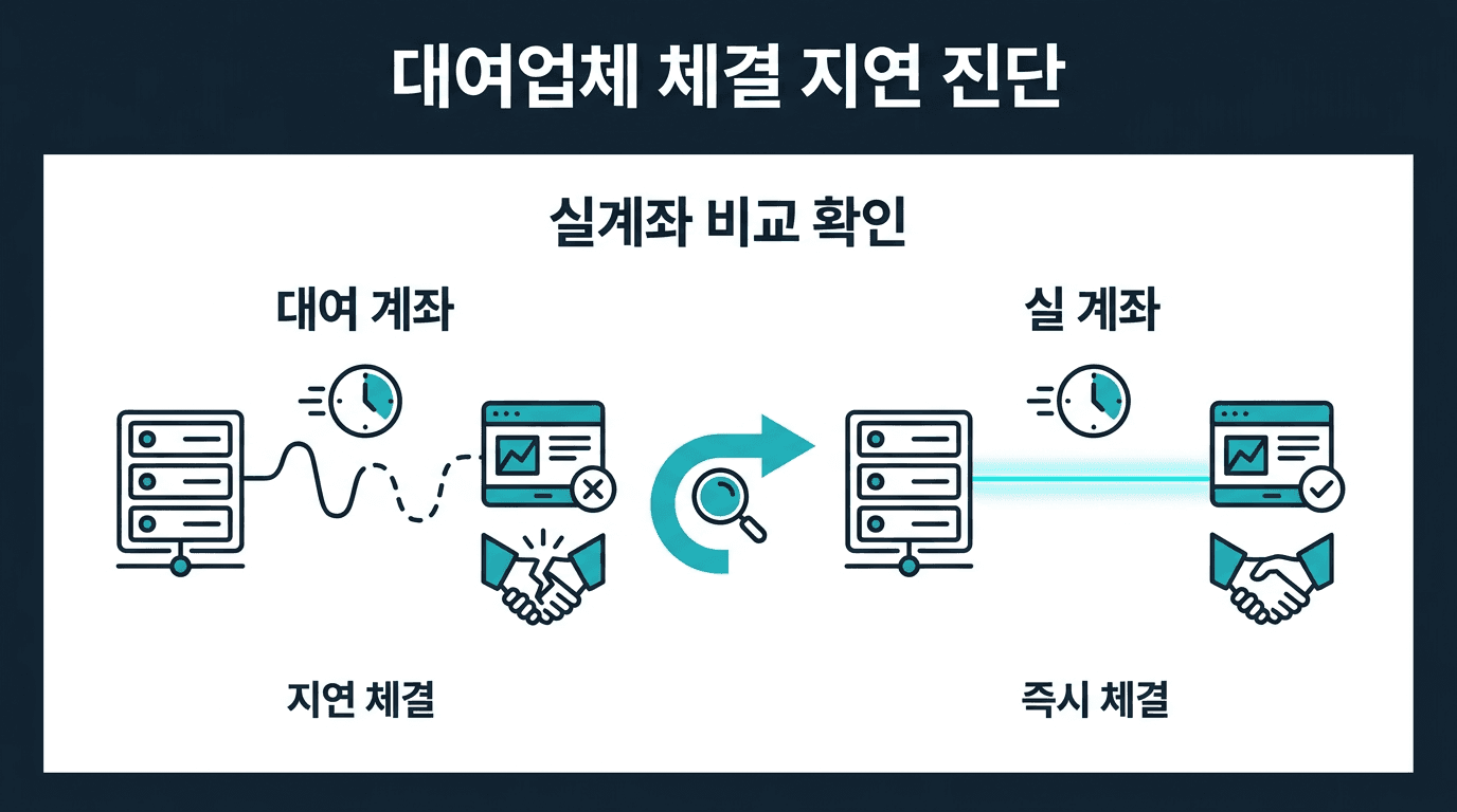 해외선물 대여업체 체결 지연, 실계정에서 진단하는 법
