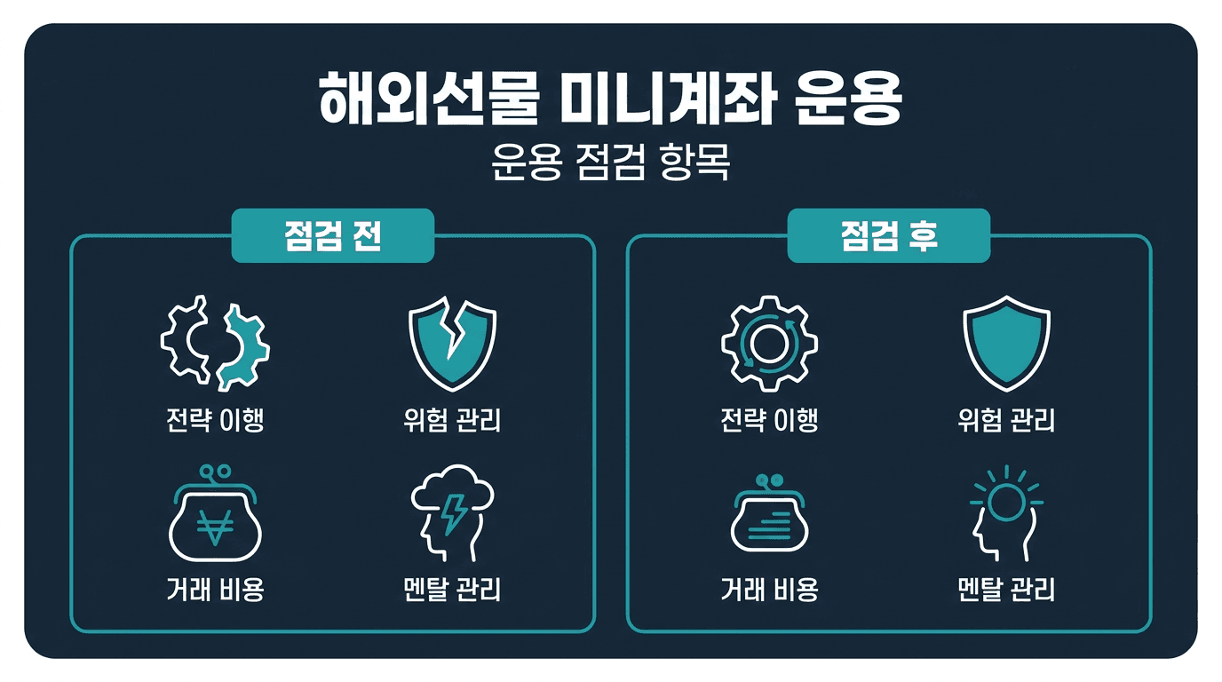 해외선물 미니계좌 90일 운용 리뷰 항목
