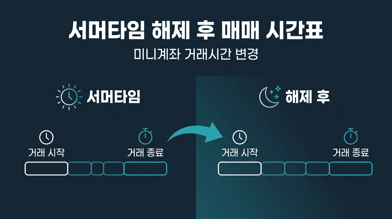 해외선물 미니계좌 서머타임 해제 후 달라지는 매매 시간표
