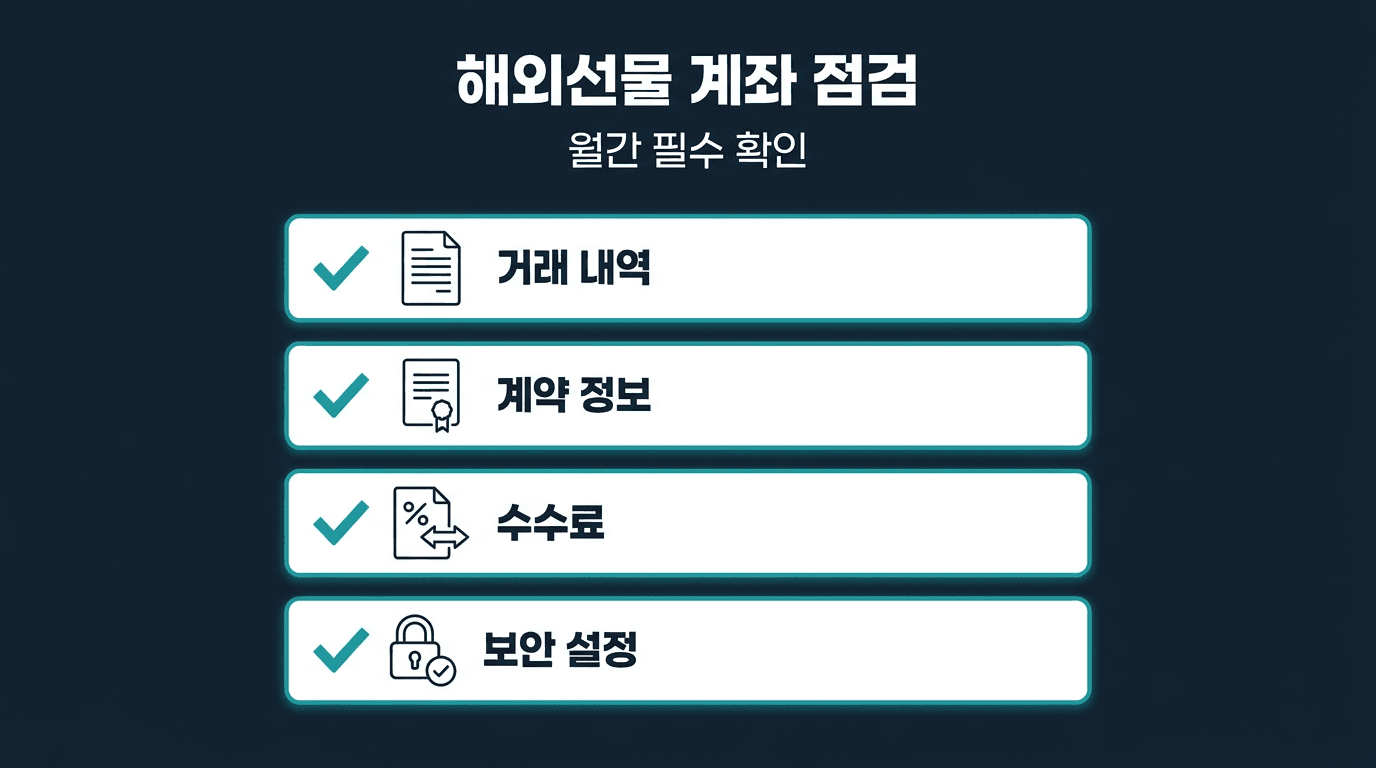 해외선물 대여계좌 월간 점검 체크리스트