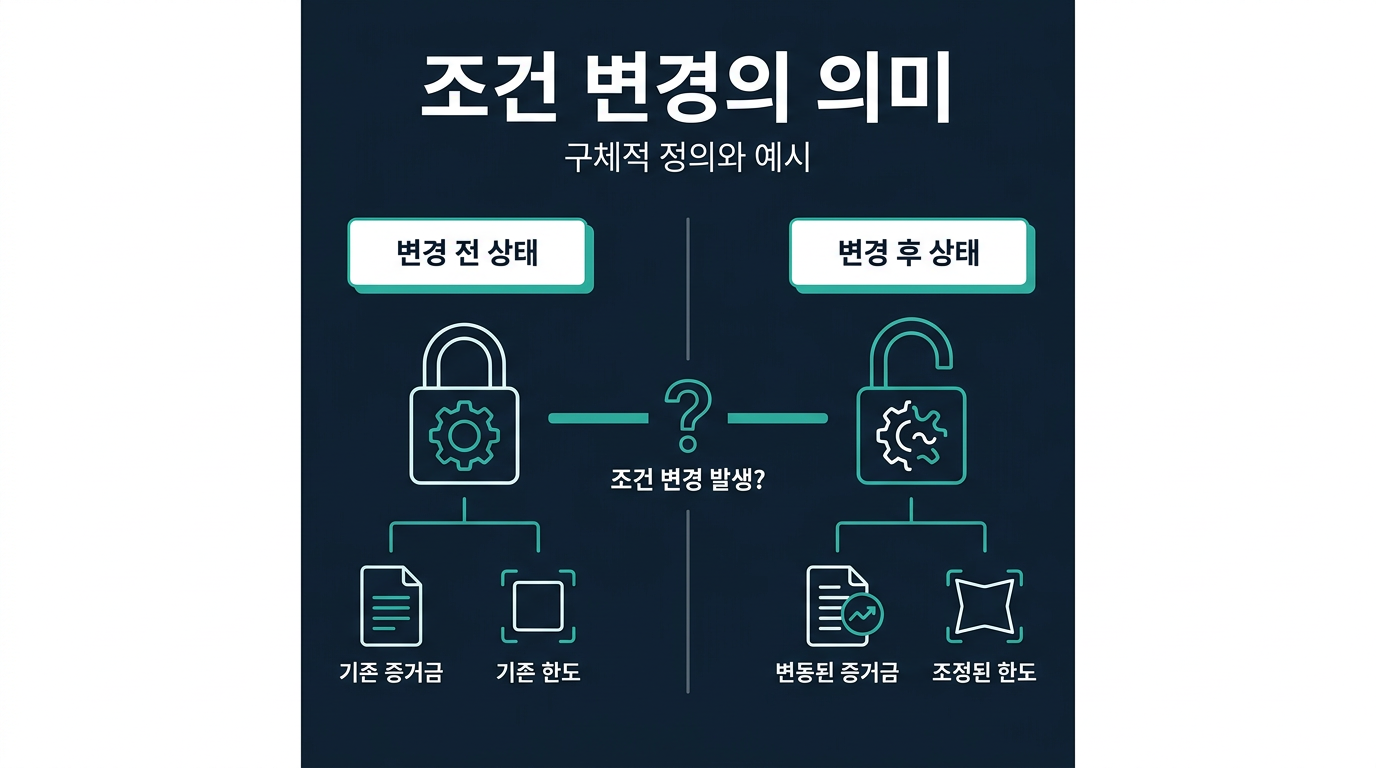 조건 변경이란 구체적으로 무엇을 의미하는가? 설명 이미지