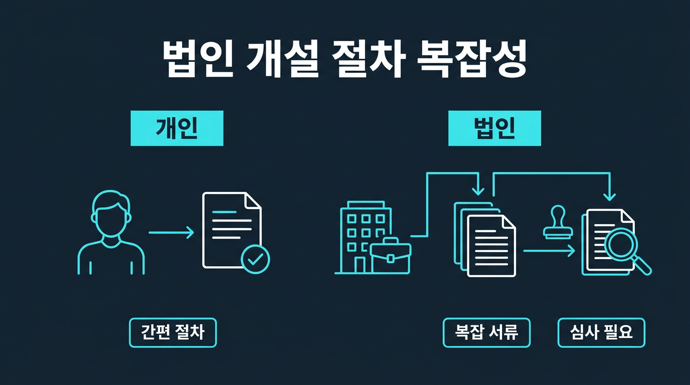 법인 명의라면 실계정 개설 절차가 더 복잡해지나? 설명 이미지