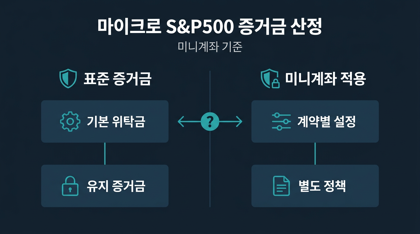 마이크로 S&P500 증거금은 미니계좌에서 어떻게 정해지나? 설명 이미지