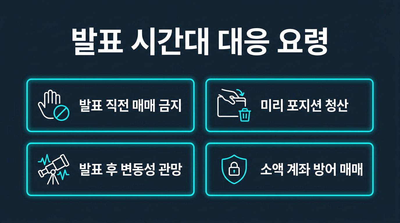 발표 시간대 매매를 피하거나 대응하는 방법은? 설명 이미지