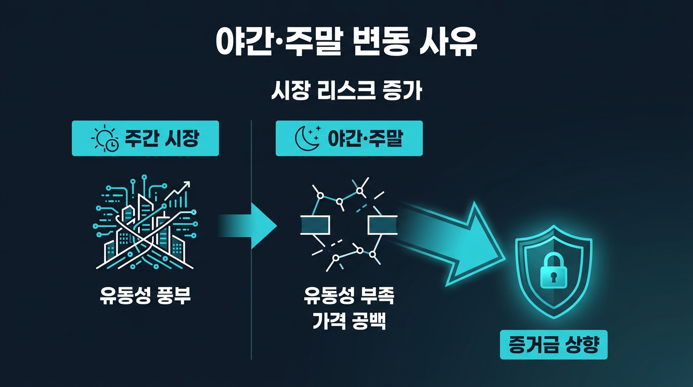 야간·주말에 증거금 기준이 달라지는 이유는 무엇인가요? 설명 이미지