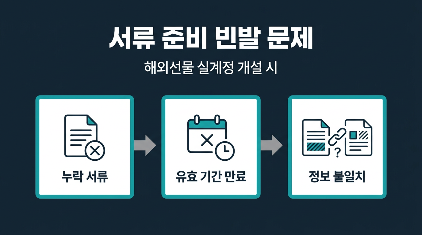 서류 준비 과정에서 자주 발생하는 문제는 무엇인가? 설명 이미지