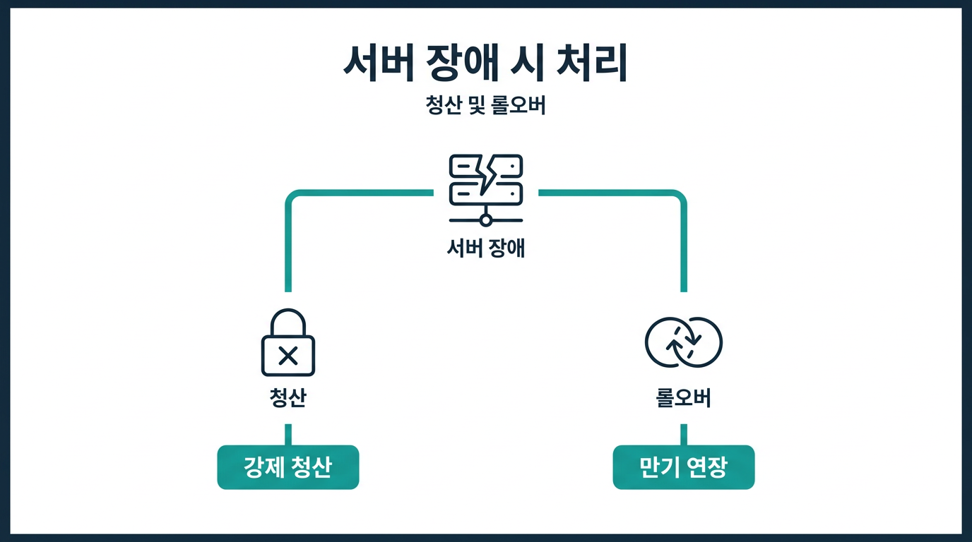 장애 중 청산과 롤오버는 어떻게 처리될까? 설명 이미지