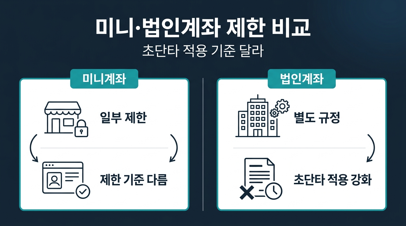 미니계좌·법인계좌에서는 초단타 제한이 다르게 적용되나? 설명 이미지