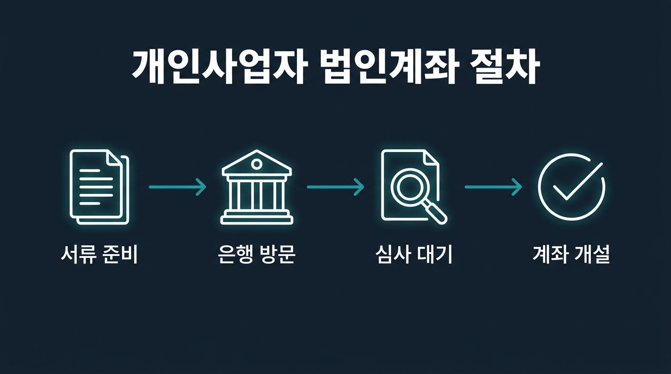 개인사업자가 법인계좌를 개설하려면 어떤 절차를 거쳐야 하나? 설명 이미지