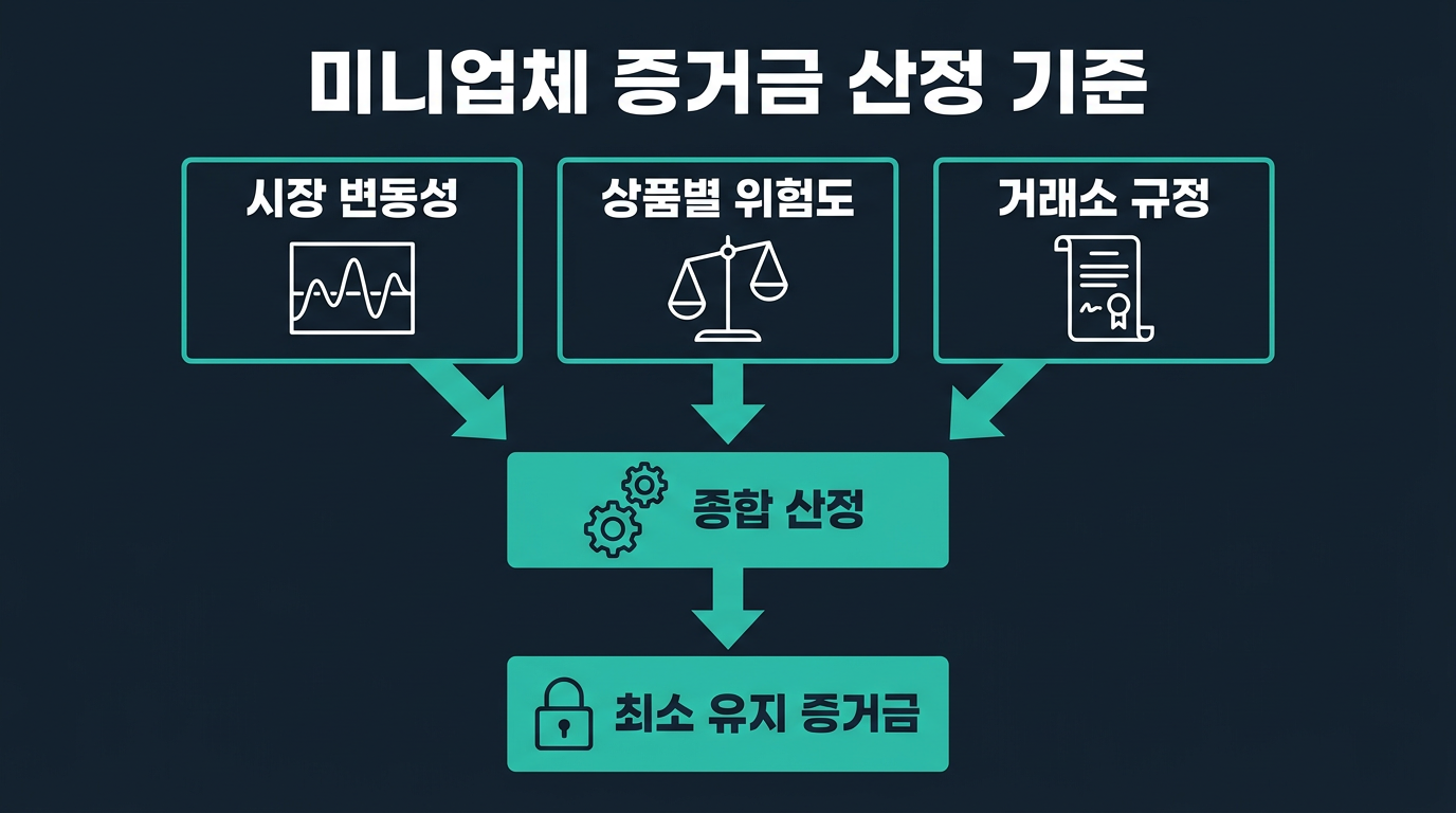 미니업체의 최소 유지 증거금은 어떤 기준으로 정해지는가? 설명 이미지
