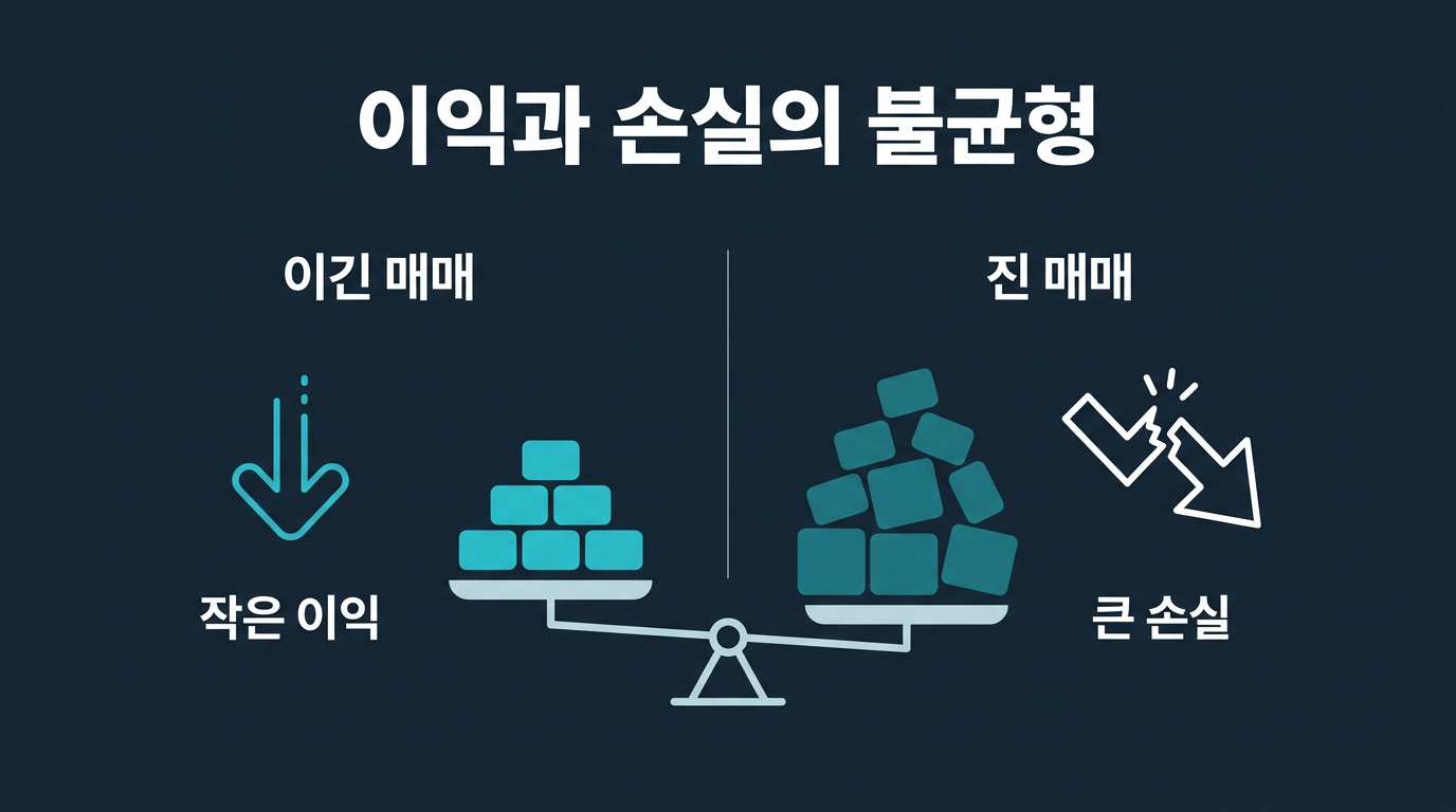 이긴 매매와 진 매매의 크기 차이는 어디서 벌어지는가? 설명 이미지