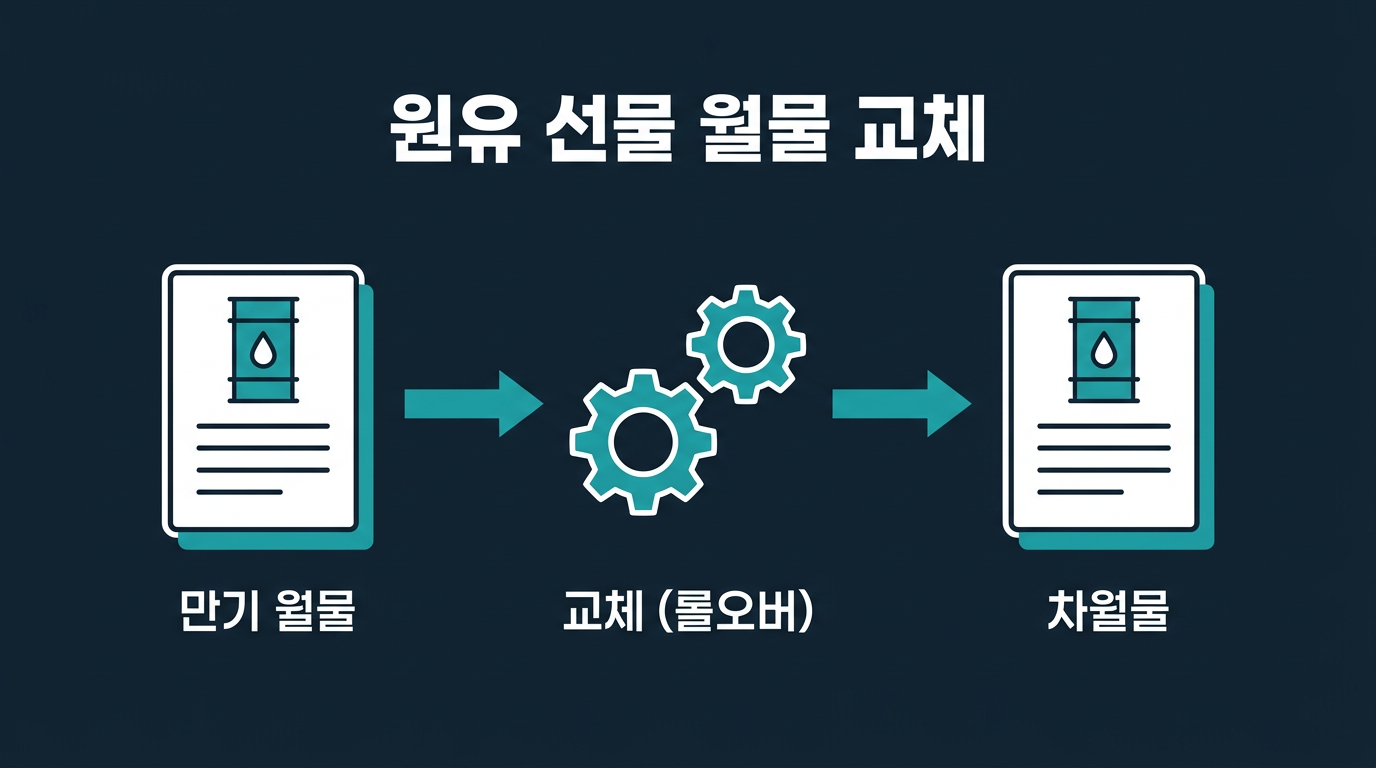 원유 선물 월물 교체란 정확히 무엇을 의미하나요? 설명 이미지