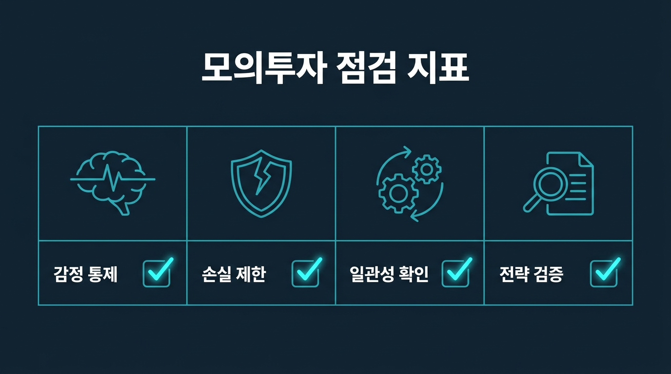 모의투자에서 확인해야 할 지표는 구체적으로 무엇인가? 설명 이미지