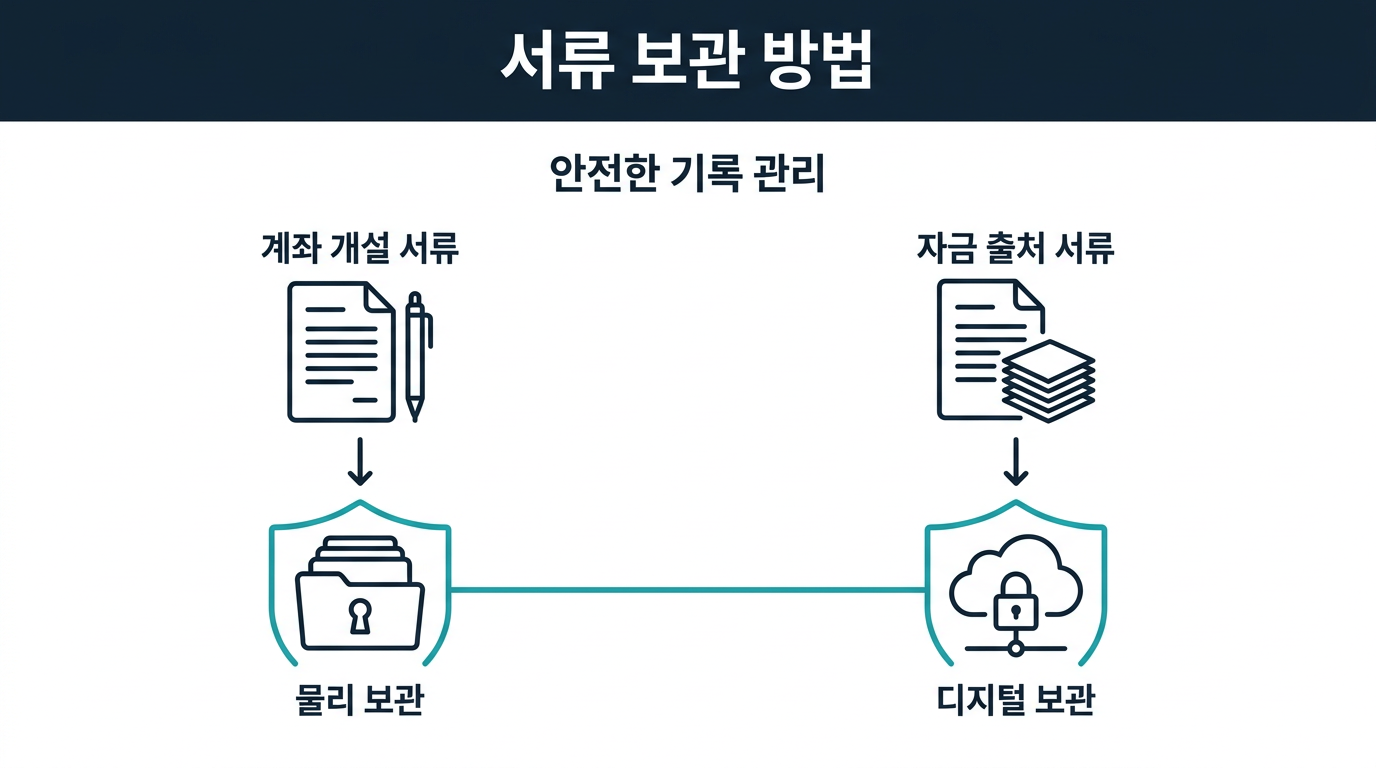 계좌 개설과 자금 출처 서류는 어떻게 보관해야 하나? 설명 이미지
