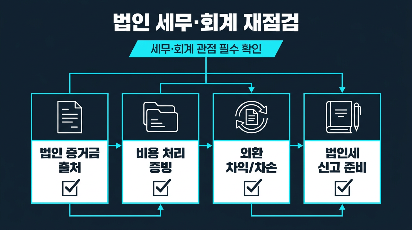 세무·회계 관점에서 법인계좌는 무엇을 다시 봐야 하나? 설명 이미지