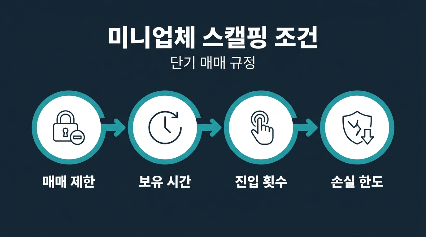미니업체 스캘핑 조건이란 구체적으로 무엇인가? 설명 이미지