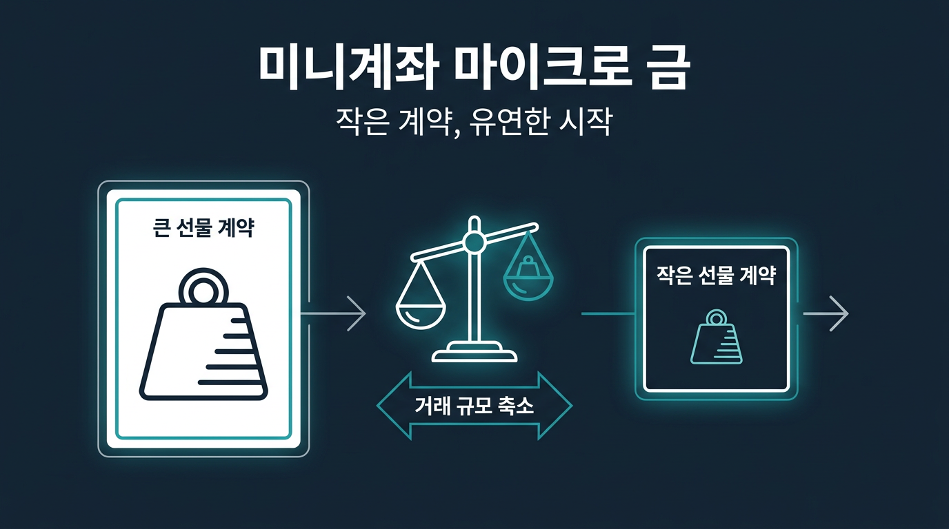 미니계좌로 마이크로 금선물을 거래한다는 것은 무엇을 의미하나? 설명 이미지