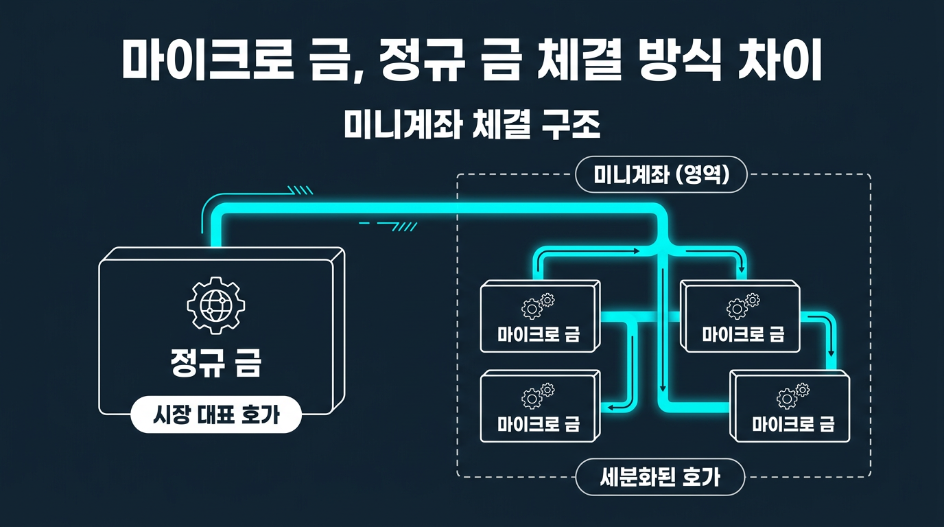 미니계좌에서 마이크로 금선물 체결은 정규 계약과 어떻게 다를까? 설명 이미지