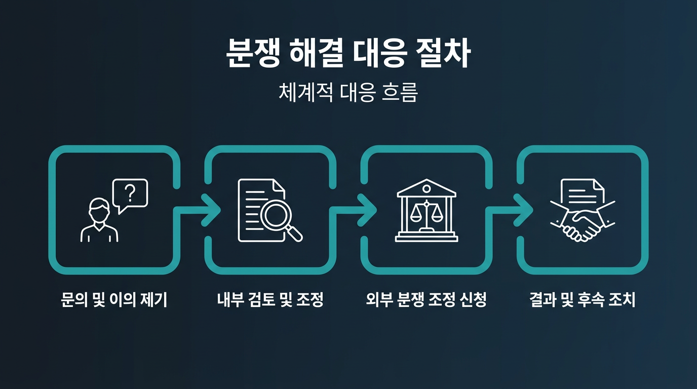 분쟁이 발생하면 이용자는 어떤 절차로 대응할 수 있는가? 설명 이미지