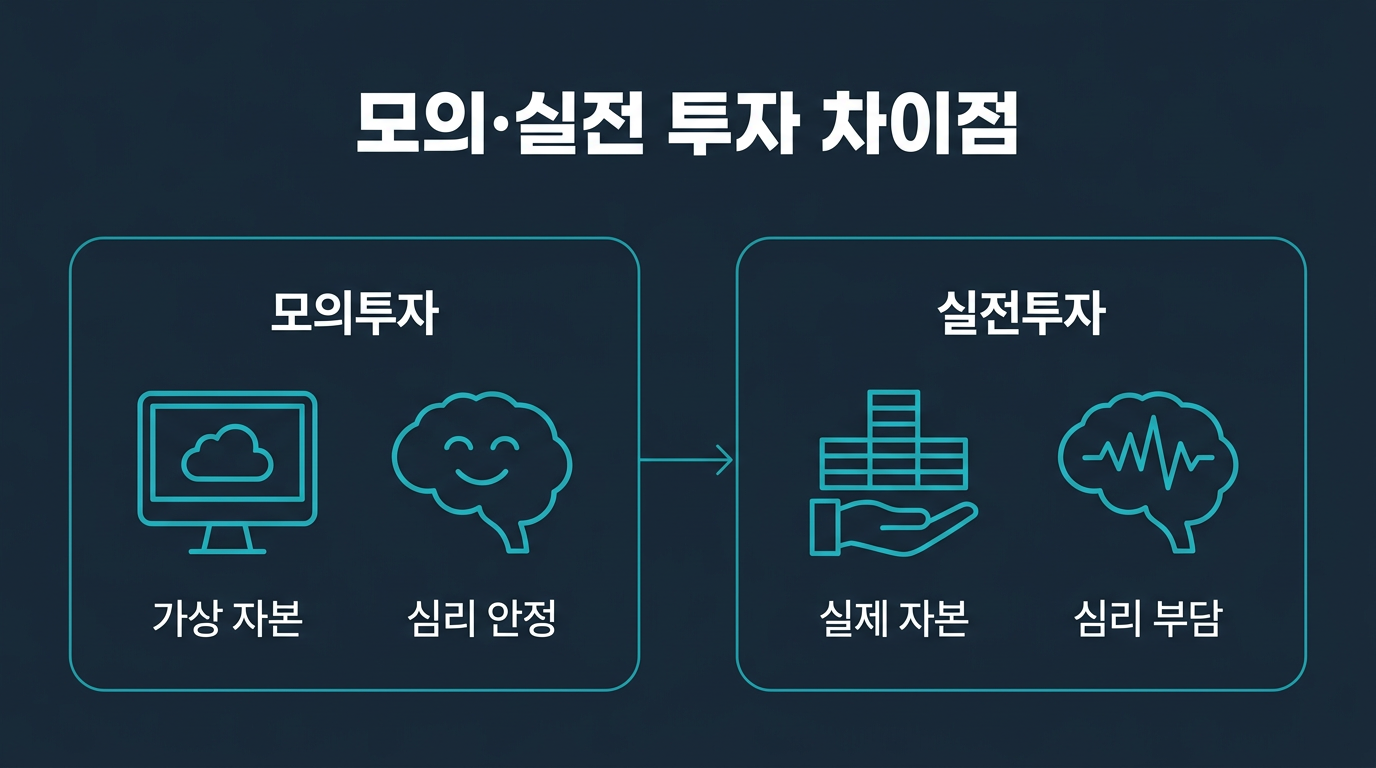 모의투자와 대여계좌 실전투자는 무엇이 다른가? 설명 이미지