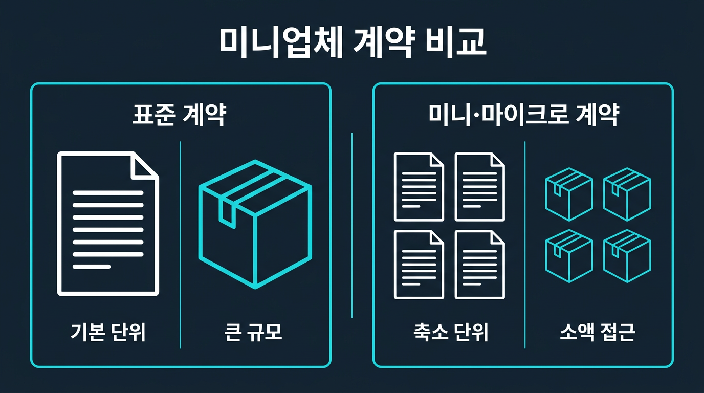 미니업체가 말하는 계약 단위는 표준 계약과 어떻게 다른가? 설명 이미지