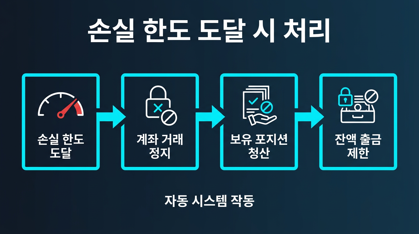 손실 한도 도달 시 계좌는 어떻게 처리되나? 설명 이미지