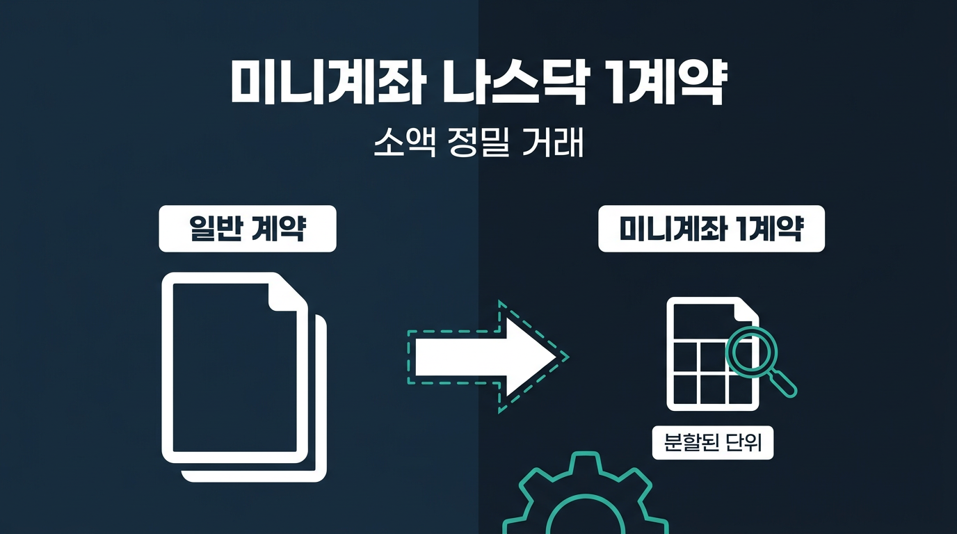 미니계좌에서 마이크로 나스닥 1계약이란 무엇인가? 설명 이미지