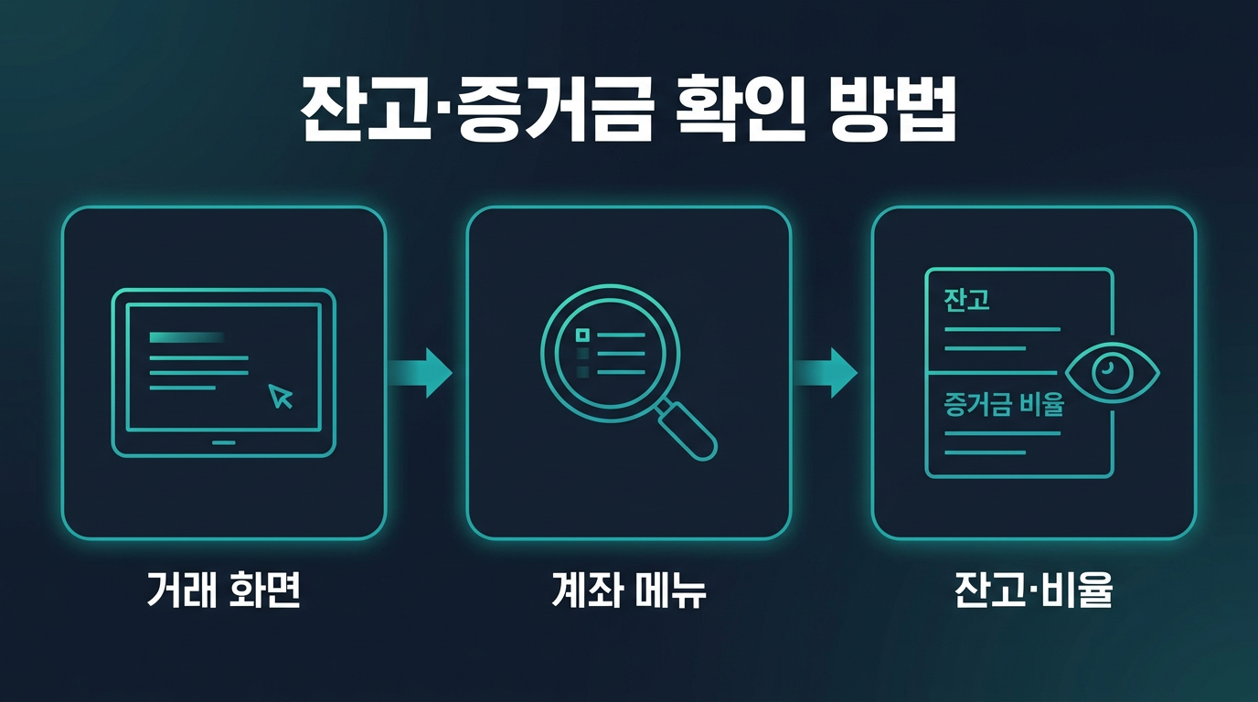 계좌 잔고와 증거금 비율은 어떻게 확인하는가? 설명 이미지