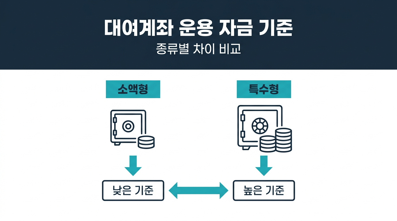 계좌 종류별로 운용 자금 기준이 얼마나 차이 나는가? 설명 이미지