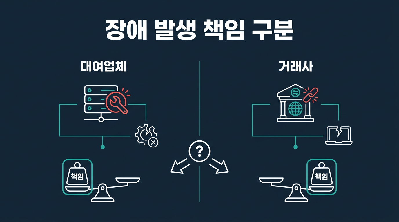 대여업체와 거래사, 장애가 났을 때 책임은 어떻게 나뉘나요? 설명 이미지
