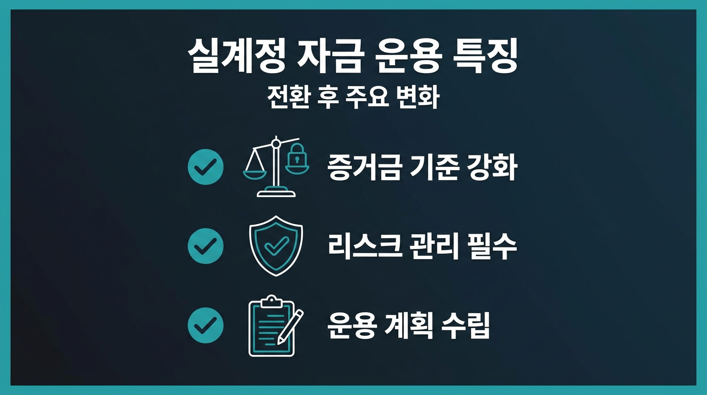 전환 후 자금 운용에서 달라지는 점은 무엇인가? 설명 이미지