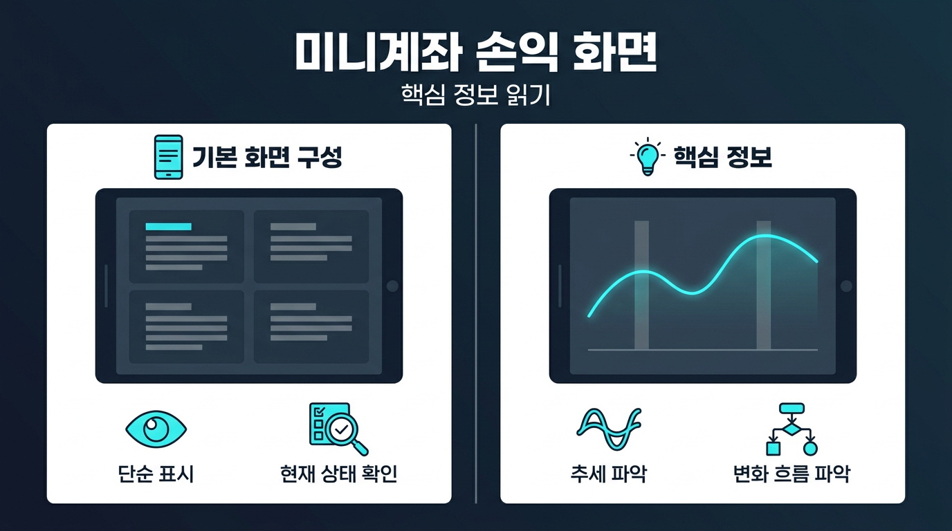 미니계좌 손익 그래프는 어떤 화면을 보여주는가? 설명 이미지