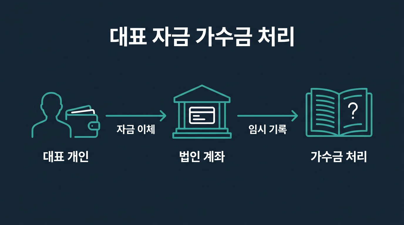대표 개인 자금이 법인계좌에 들어가면 왜 '가수금'으로 잡히나? 설명 이미지