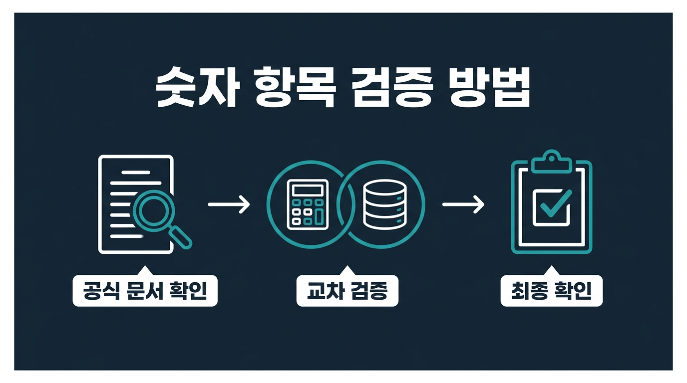 비교표의 숫자 항목은 어떻게 검증해야 할까? 설명 이미지