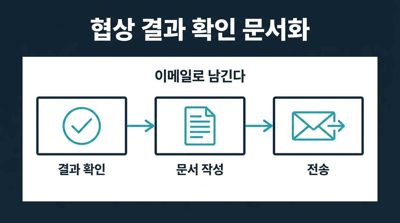 협상 결과는 어떻게 확인하고 문서로 남겨야 하나? 설명 이미지