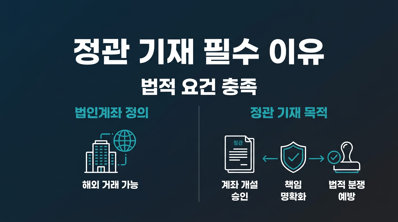 해외선물 법인계좌란 무엇이며 정관 기재가 왜 필요할까? 설명 이미지