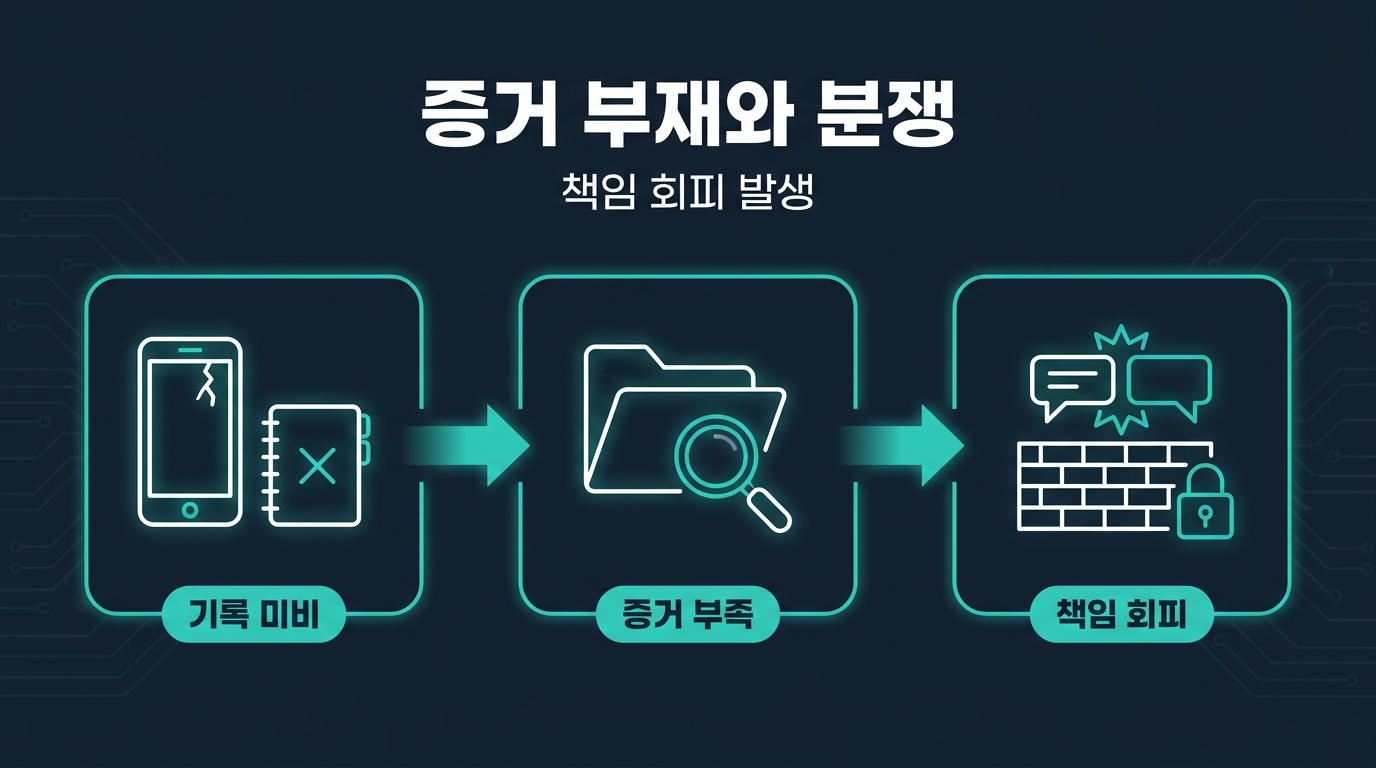 기록을 남기지 않으면 실제로 어떤 문제가 발생하는가? 설명 이미지