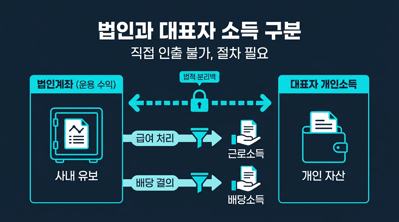 법인계좌 운용 수익은 왜 바로 대표자 소득이 되지 않나요? 설명 이미지